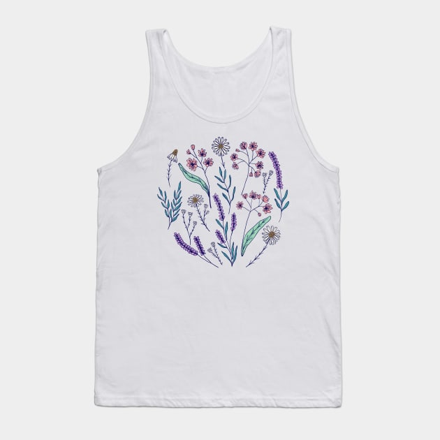 Bedtime tea calming herbs in light blue Tank Top by Natalisa